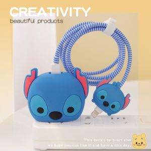 4pcs/set Silicone Charging Cable Protector Cute Pokemon Charger ,Protector Cover Compatible for IPhone 20W Charger