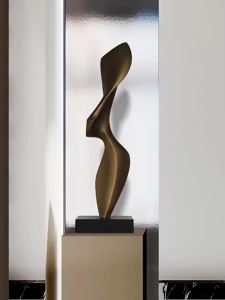 xpkQ Modern Abstract Art Statues Wind Shape Vintage Metal Sculptures Smooth Matte Surface Wear Resistant Waterproof Decoration Crafts 3M8Q4