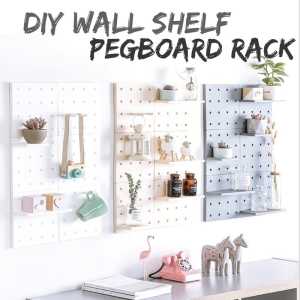 DIY Wall Shelf Rack Pegboard Hole Hardboard Perforated Board Wall Mount Storage Display Combination Easy Install Garage
