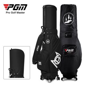 PGM Mo Eyes Microfibre Leather 8 Divider Telescopic Hard Case Golf Travel Bag with Inverted Golf Clubs Design QB153