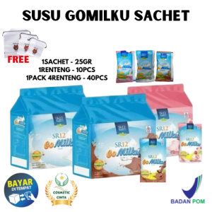 SR12 GoMilku Sachet Susu Kambing Etawa Rasa Coklat/Vanilla/Strawberry -Kemasan Praktis 40 Sachet ORI