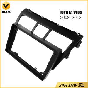 2 Din Android Head Unit Car Radio Frame Kit For Toyota Yaris Vios 2006-2012 Belta Auto Stereo Dash Fascia Trim Bezel Faceplate Car Radio Fascia For 2008-2012 Toyota Vios Yaris 9 Inch Frame Android 2Din MP5 Player Stereo Panel
