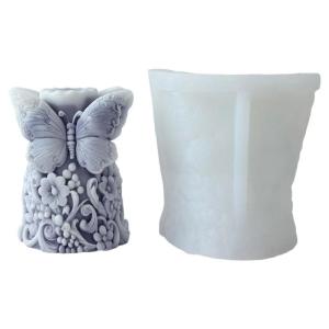 Silicone Cylinder Mould With Florals Butterfly Embossed Designs for Artistics Handmade and Home Decoration