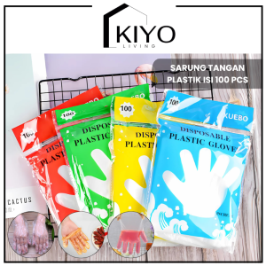 KIYO Sarung Tangan Plastik  Sekali Pakai isi 100 pcs / Plastik Disposable Plastic Gloves