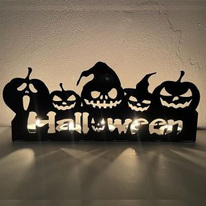 DNT New Halloween Ornament Pumpkin Lantern Skull Candle Holder Creative Ornament Home Interior Decoration