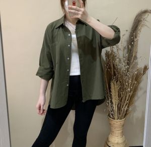 Kemeja Lengan Panjang - Kemeja Oversize Linen Wanita - Kemeja Linen - Oversize Shirt Linen