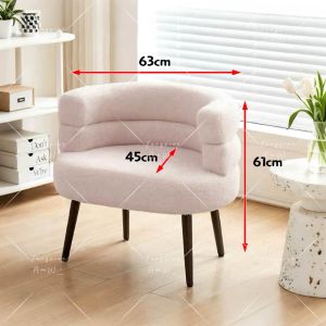 Sun🎀(Cod)เก้าอี้แต่งหน้า เก้าอี้ขนแกะ มีพนักพิงบุนวมพันรอบชิ้น เบาะนั่งหนานุ่ม นั่งสบาย