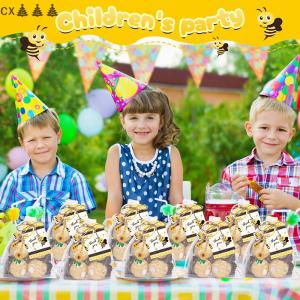 CX🎄💓💥 12 bộ Ong Hoa Keychain Đảng ủng hộ thiết lập Keyring với Cảm ơn bạn thẻ Organza túi cho khách lưu niệm bé tắm đám cưới