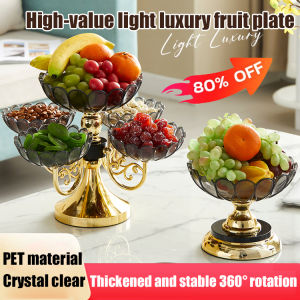 【Half-price sale】[Crystal 360° Rotating Tray] Multi Layered Rotating High-End Crystal Fruit Plate