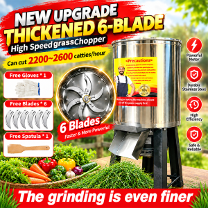 4000W Enhanced silver and white 6-blades hogweed machine electric grass grinder cattle and sheep breeding small feed mill crusher hog grass machine suitable for breeding cattle sheep chickens duck