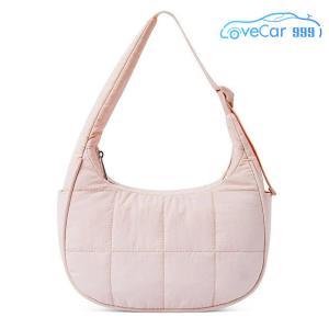 Elegant Nylon Quilted Handbag for Women with Adjustable Strap Practical Fashion Bag for Shopping and Outings in Lavender and Chocolate