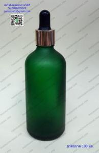 ขวด 100 มล.(3ใบ)สีเขียวขุ่น+ฝาทองเงา+บีบดำ+หลอดแก้ว 09#18