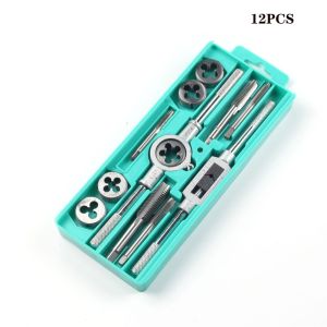 HSS Tap Plate Thread Set 12/20 PCS Multi-Spec Round Metric Wrench Cutting M3 M12 Die Holder Booster Rod Stranded Kit Engineer