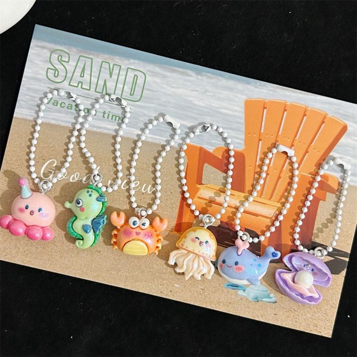 Cute Seahorse Keychain - Stainless Steel Hippocampus Keyring Charm For Women & Girls