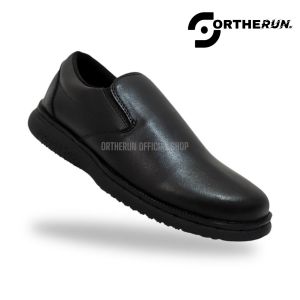 ORTHERUN - Sepatu Slip On Pria Full Black Sepatu Santay Pria Pantofel Pria Sepatu Loafer Pria Sepatu Kerja Kantor Sekolah Casual Formal