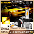 NOVSIGHT Car LED Headlight Bulb H11 3000K Yellow Running Light 10000LM/Pair 72W/Pair Headlight Bulbs. 