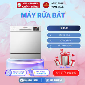 Máy rửa bát độc lập Dmestik ES 08-01 dung tích 8 bộ châu Âu màu bạc nhỏ gọn tiết kiệm điện A+