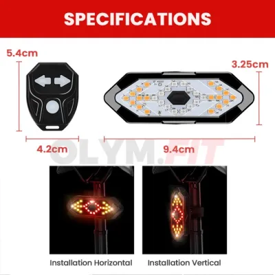 Lampu Sepeda Belakang Dengan Sein Wireless Sen MTB Road BIke Seli Lipat