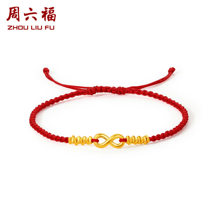 ZHOU LIU FU 周六福 24K Solid Gold Bracelet, Real Pure Gold Jewelry Charm ...