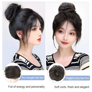 Real hair curler wig female bud head half ball wig package