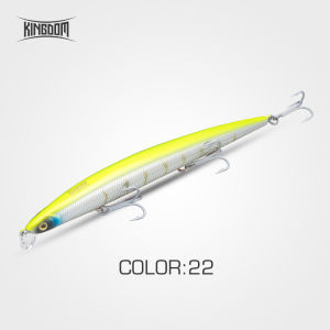 Kingdom New Floating Slow Sinking Fishing Lure 180mm 29g/33g Wobblers Minnow ABS Plastic Strong Hooks Six Color For Choose