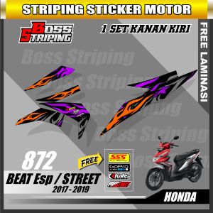 STRIPING STIKER HONDA BEAT FI NEW ESP STREET ISS CBS 2017 2018 2019 FREE LAMINASI DAN STIKER SPONSOR