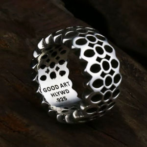 Sinboia Punk Style Hollow Out Sakura Silver Ring For Men Aesthetic Jewelry For Boys Nice Gift