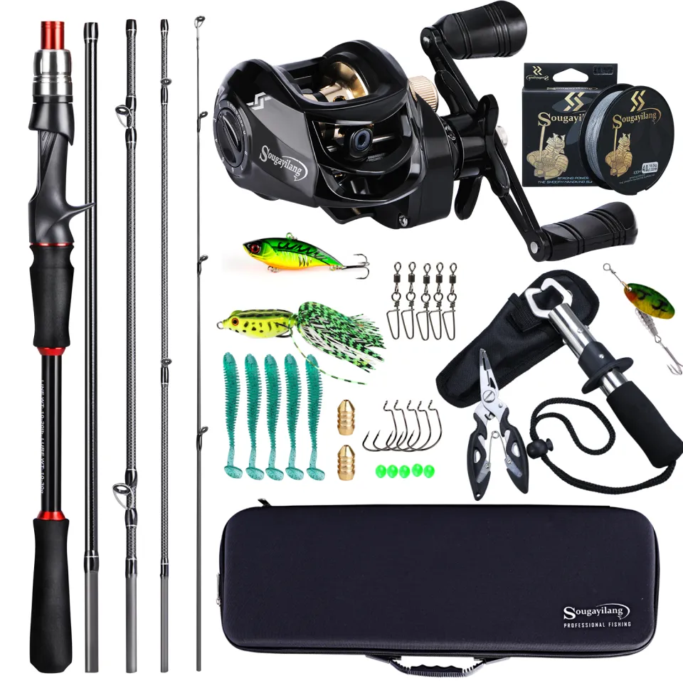 Sougayilang Fishing Set Fishing Full Kit 1.8m Portable Fishing Rod