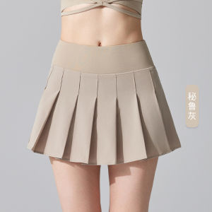 Lulu High Waist Slimming Antibacterial Pleated Skirt Sports Fitness Yoga Skirt Tennis Badminton Golf Skirt