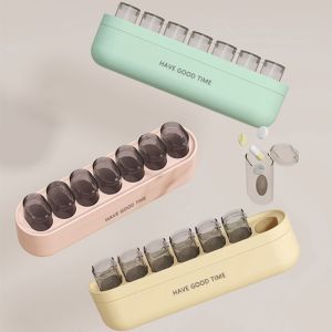 GBSDN Large Capacity Seven-Day Pill Boxes Detachable Waterproof Pill Case Portable Durable Pill Storage Box Household