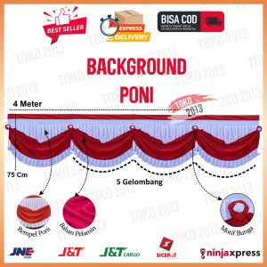 BENDERA BACKGROUND PONI 10 GELOMBANG (75METER)