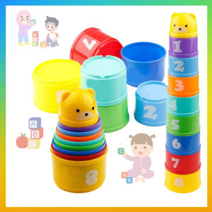 Stacking Cup Toys Import / Mainan Anak Susun Gelas Warna Warni / Mainan Edukasi Anak