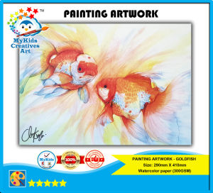 PAINTING GOLDFISH PREMIUM QUALITY PRINTING ARTWORK
