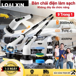 Chổi Cọ Điện MX 9in1 Loại Xịn – Rửa Sạch Ô Tô Cửa Kính Nhà Bếp Nhà Tắm Kèm Đủ Phụ Kiện
