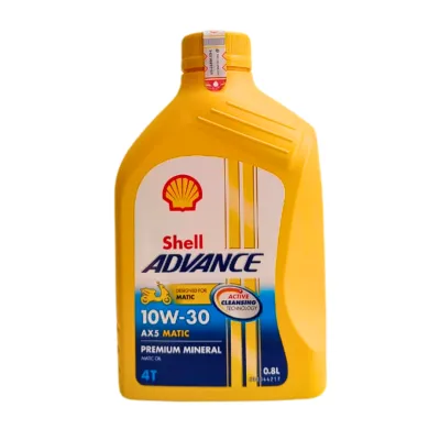 *Shell ADVANCE AX5 MATIC/ SCOOTER 10W-30 (0.8L)* Oli Mesin Motor Matic – Original