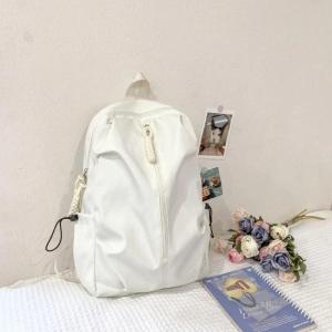 Beg Galas Nylon Travel Kasual Ruang Pelbagai Kompartmen Zip Hiasan & Pemegang Atas Mudah Dibawa Lightweight Backpack for Daily Travel Office