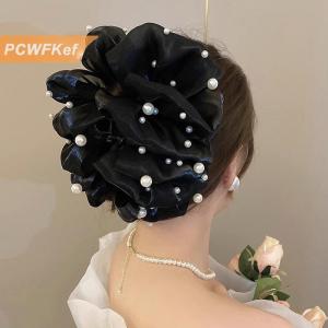 【PCWFKef】 Mùa Hè Ngọt Ngào Nhiều Lớp Lưới Vải Tuyn Lớn Bow Tóc Claw Clip Cho Phụ Nữ Thanh Lịch Bowknot Đuôi Ngựa Clip Mới Phụ Kiện Mũ