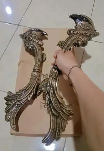 Pegangan Pintu Gebyok Kuningan Antiq 48cm/ Handle Pintu Kuningan klasik