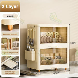 Dish Rack Kitchen Multifunctional Dish cabinet Drain Organizer Plate Tableware Cupboard With Cover For Plates Bowls