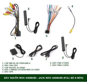 Dây Nguồn Màn AndroidDây Ăng TenDây GPSDây USBDây Camera Lùi Màn Android