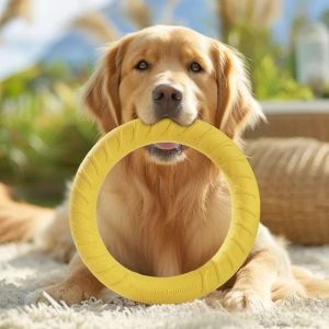 SIRENXI EVA Đồ chơi nhai cho chó Làm sạch răng 29cm Nhẫn nhai cho chó Đồ chơi nhai hình nút thắt Không độc hại Đồ chơi vòng kéo không thể phá hủy Chó lớn