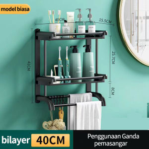 Rak Kamar Mandi Dinding Stainless Steel Rak Sabun Kamar Mandi Rak Multifungsi Rak Dapur-Tahan Air Dan Tahan Karat