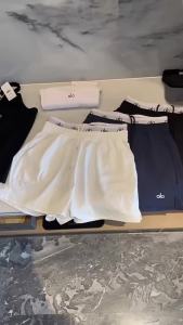 original ALO Womens Waterproof Quick-Dry Double-Waist Shorts 26 Summer New Arrival: Versatile Two-in-One Casual Fitness Sports Pants