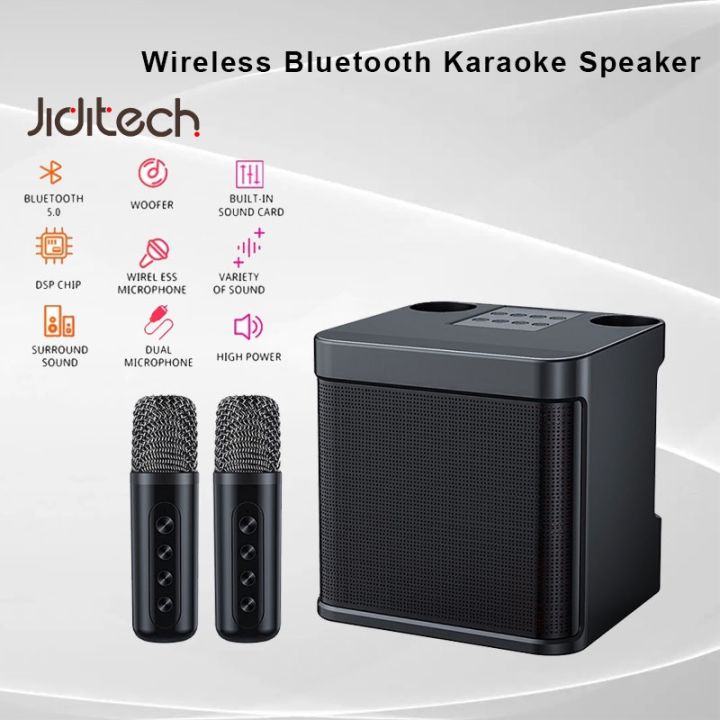 Jiditech Wireless Karaoke Speaker Dual Microphone 3D Stereo Family ...
