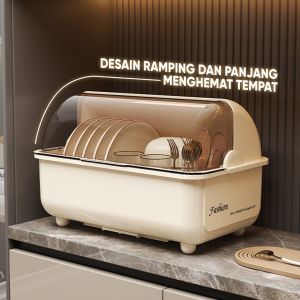 TEMPAT PIRING PENIRIS Rak Piring Full Tertutup Anti Debu C30 Tempat Penyimpanan Sendok / Garpu / Mangkuk Estetik WADAH GELAS