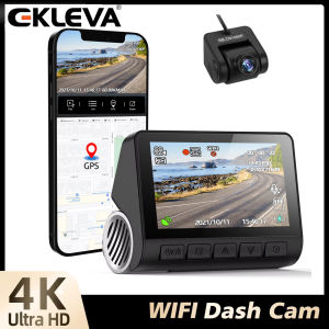 EKLEVA Dash Camera Front and Rear 4K Dash Cam Drive Recorder for WiFi Car Dvr for 24H Parking Mode Black Box for Car