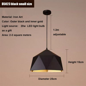 Iron Pendant Lamp Bedroom Living Room Single Head Decorative Ceiling Light Creative Personality Black White Chandelier