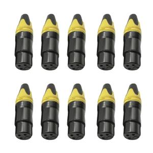 Gói 10 đầu nối ổ cắm 3 cực với giắc cắm nam & nữ Đầu nối âm thanh cân bằng để sử dụng âm thanh chuyên nghiệp