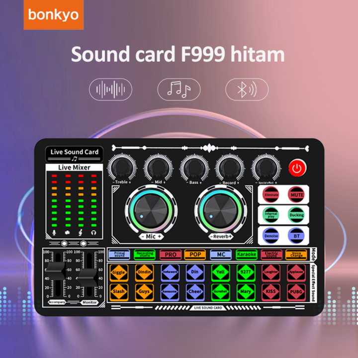 Bonkyo F999 Sound Card Bluetooth compatible External Wireless DJ Mixer