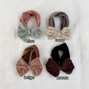 Cột tóc nơ nhung bản to mềm mại Modleaf Retro Bow Hairband Hàn Quốc